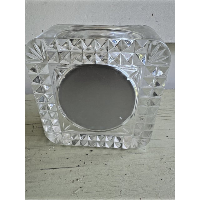 1990s Vinatge MCM Staiger Quartz Lead Crystal France Desk Clock West Germany For Sale - Image 5 of 5