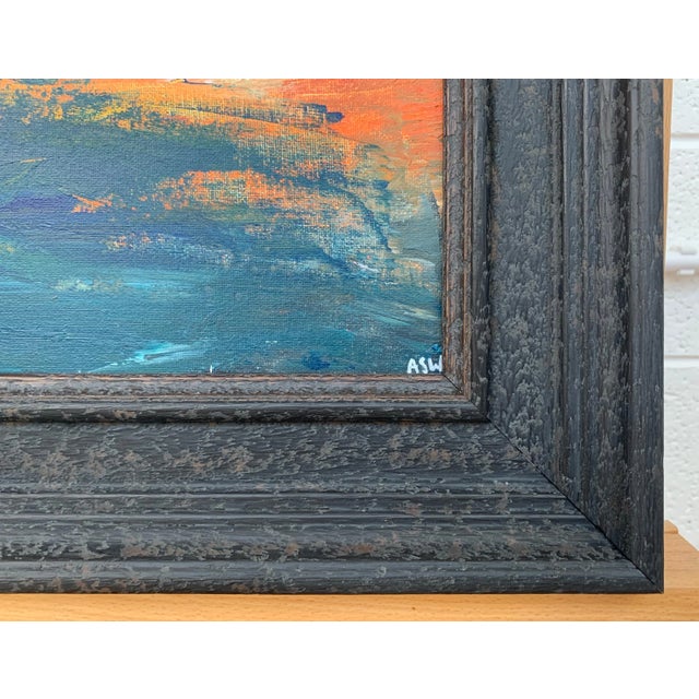 Angela Wakefield Abstract Orange & Black Mountain Landscape Study by Contemporary British Artist, 2020 For Sale - Image 6 of 12