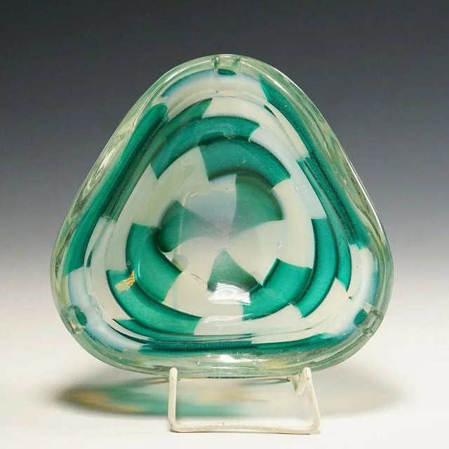 Glass Vintage Murano Pezzato Art Glass Ashtray by Barovier & Toso, 1950s For Sale - Image 7 of 10
