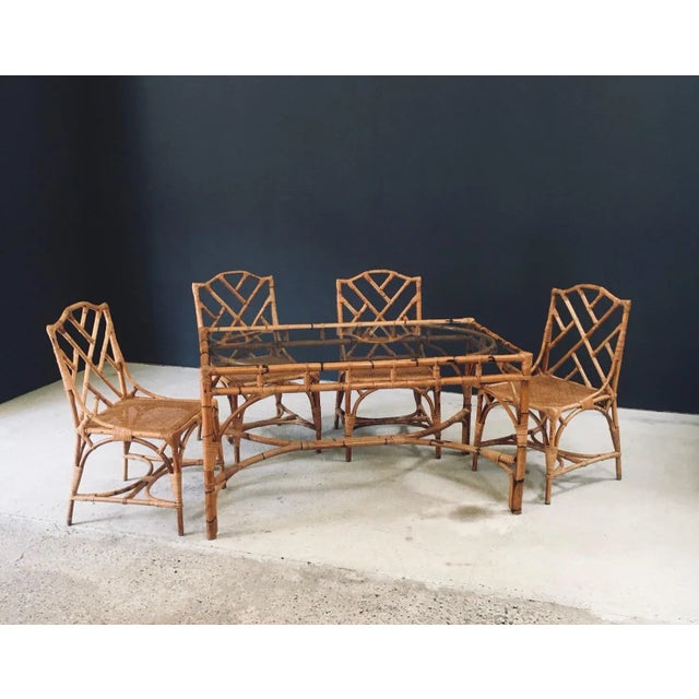 Mid-Century Chippendale Bamboo Dining Table, Italy, 1960s For Sale - Image 4 of 18