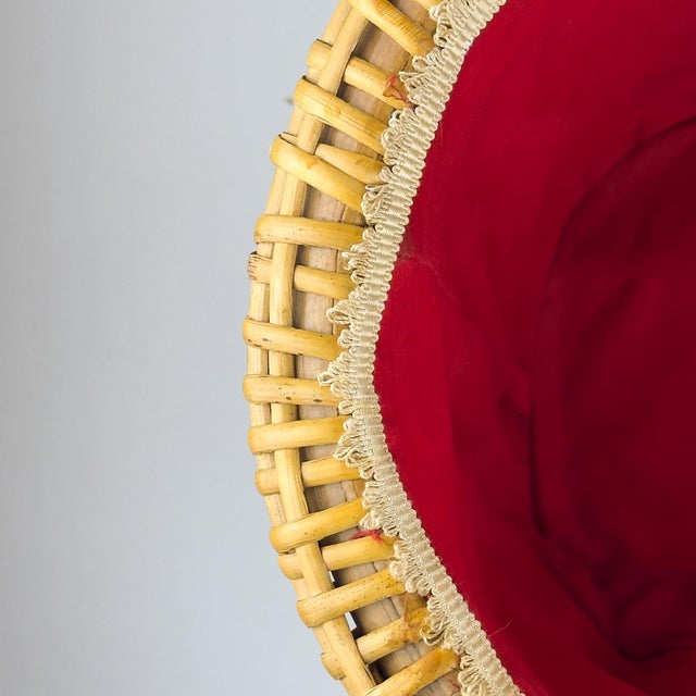 Wood Vintage Rattan Basket, Italy, 1950s For Sale - Image 7 of 18