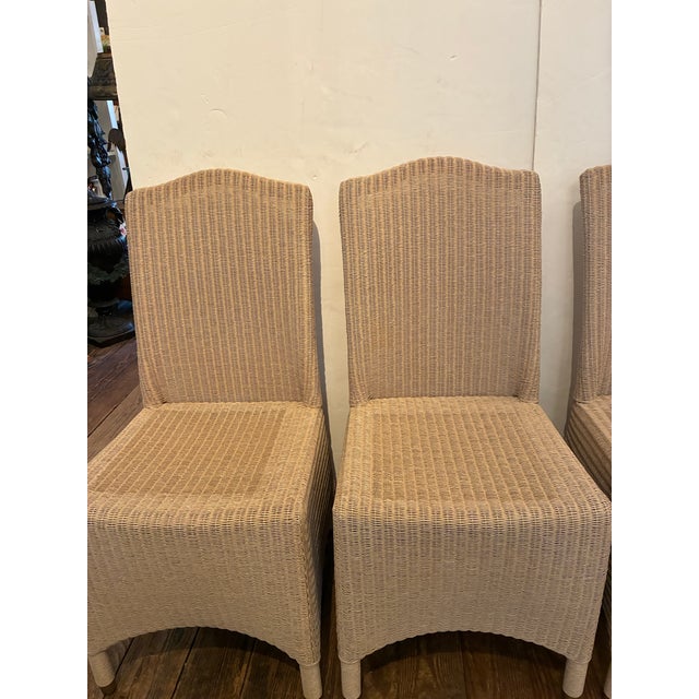 Beige Lloyd Loom Woven Dining Chairs With Custom Kravet Cushions-Set of 4 For Sale - Image 8 of 18