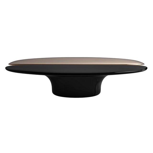 "Devonshire" Coffee Table With Bronze and Stainless Steel For Sale - Image 4 of 12