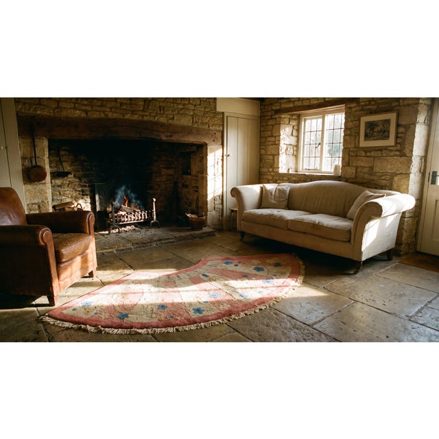 Particular Combination of Soft Colors in a Oval Chinese Art Deco Rug With Foliate Pattern For Sale - Image 12 of 12