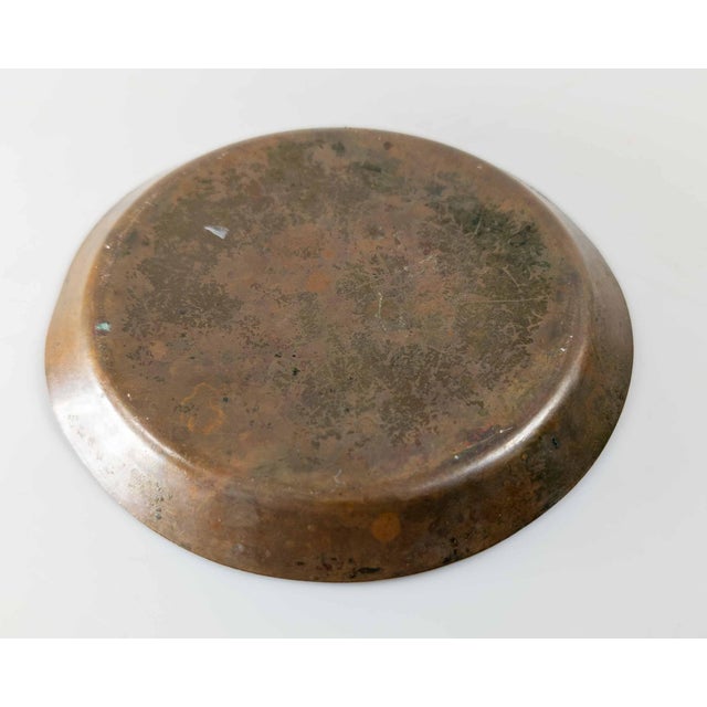 Red Mid-Century Modern Abstract Enamel Bronze Catchall Dish With Birds For Sale - Image 8 of 8