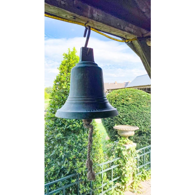 Antique French Bronze Bell with Clapper For Sale - Image 5 of 12