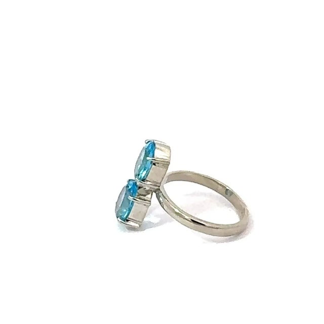 Not Yet Made - Made To Order Stunning 925 Silver Twin Ring With December Birthsotne 5.49 Carat Prong Set - Size 6 For Sale - Image 5 of 12