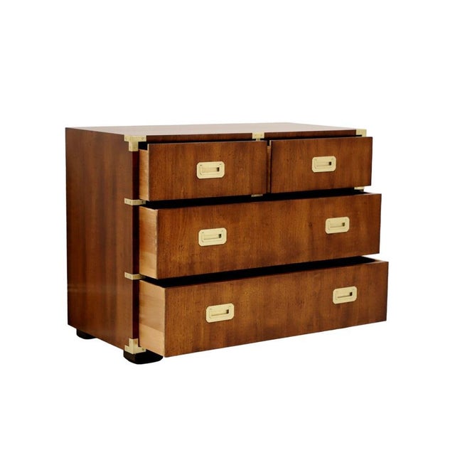 Mid-Century Modern Walnut "Campaign Series" Bachelor's Chest by Henredon For Sale - Image 3 of 7