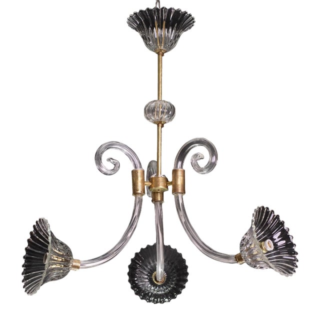 Art Decò Chandelier by Barovier E Toso, 1940s For Sale