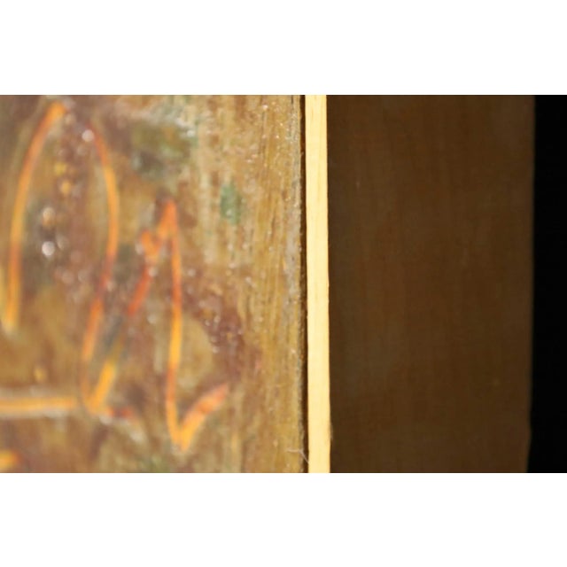 Wood Harry Bouras (1931 - 1990) Transitional Message. Oil on Board, 1974, Signed For Sale - Image 7 of 12