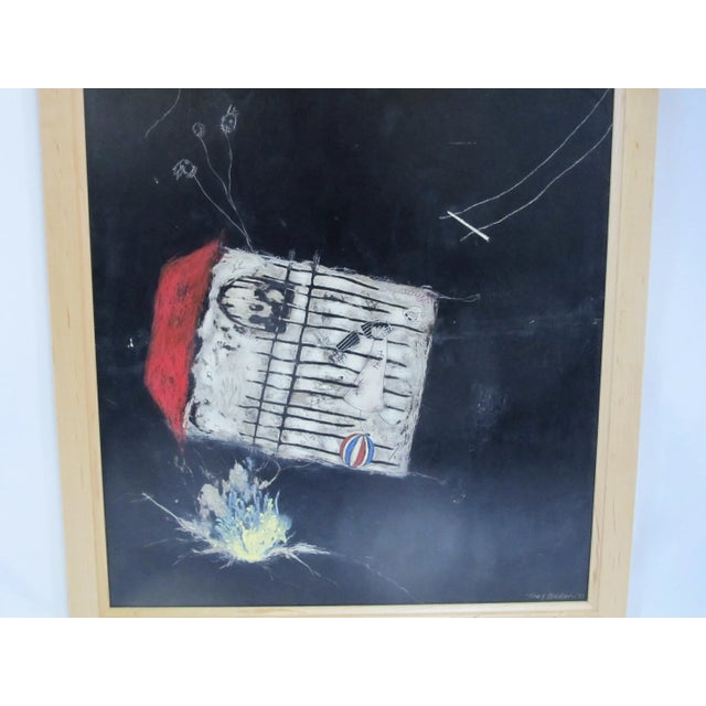 Terry Waldron (Pacific NW, Oregon Contemporary) mixed media on clay board, titled "One Chance". Signed at lower right....