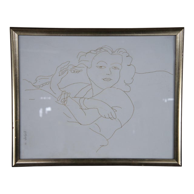 1941 Themes Et Variations F-4 Henri Matisse Lithograph on Paper Female Portrait For Sale