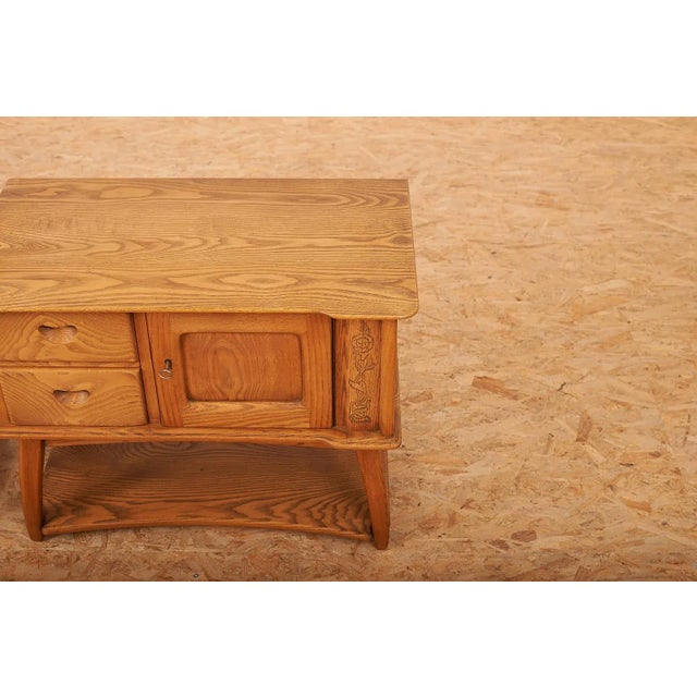 Solid Wood Bedside Table Set, 1940, Set of 2 For Sale - Image 10 of 13
