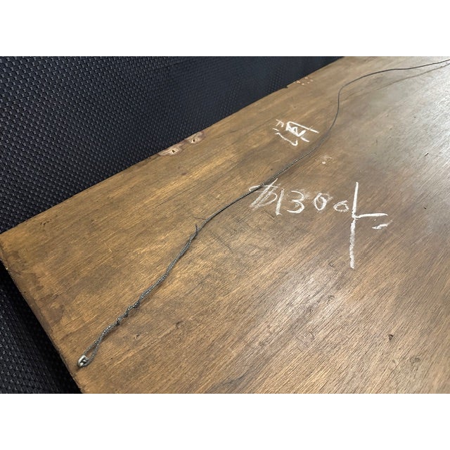 Vintage Large Asian Hand-Carved Wooden Wall Hanging With Gold Relief For Sale - Image 11 of 12