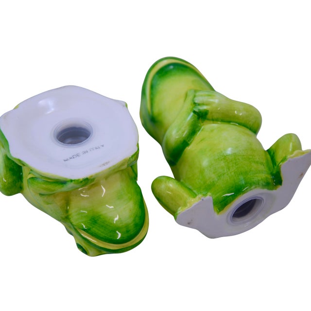 2000 - 2009 Vietri Italian Ceramic Frog Salt & Pepper - 2 PCS For Sale - Image 5 of 5