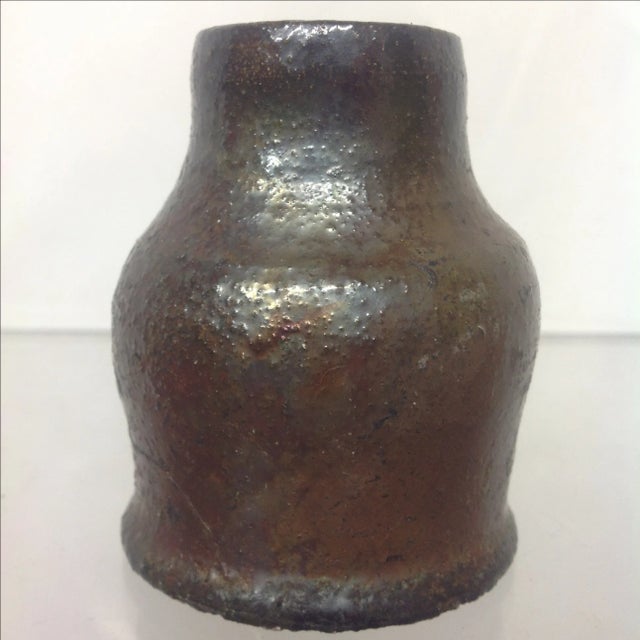 Offered is this gorgeous Massier style iridescent art pottery vase. This piece would be lovely in the center of a stately...