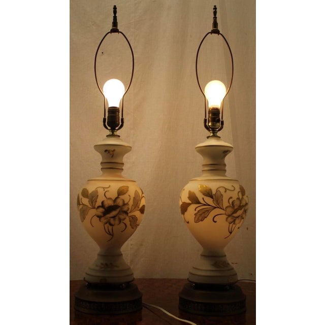 Vintage Hand Blown Bavarian Triplex Floral Hand Painted Western Germany