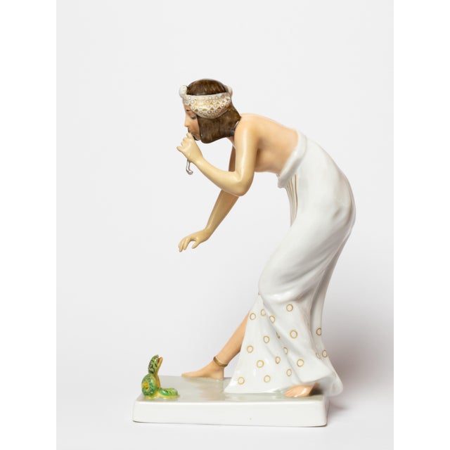 Art Deco Porcelain Charming Serpent Statue by Berthold Boess for Rosenthal, 1920s For Sale - Image 10 of 13