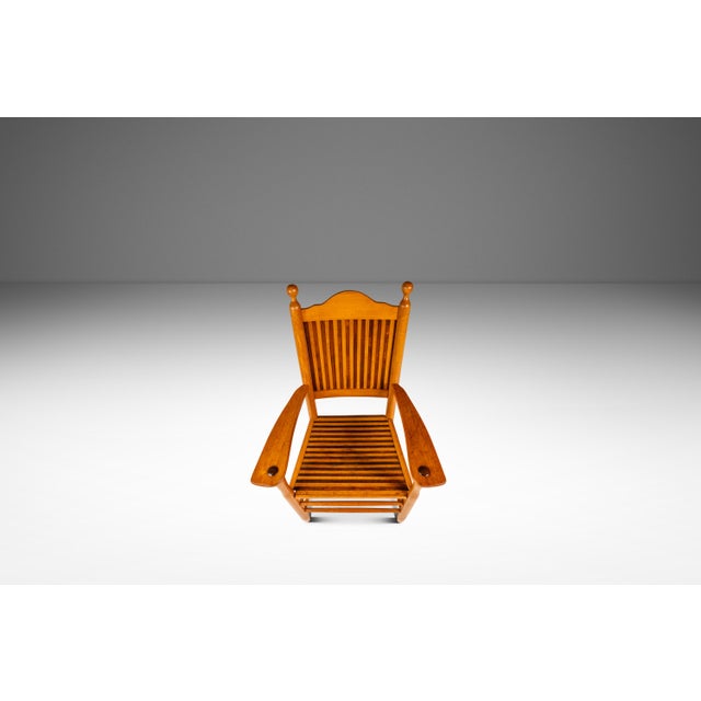 Rustic Americana Hand-Crafted 19th Century-Styled Cottage Armchair in Solid Maple & Walnut, Usa, C. 1940s For Sale - Image 4 of 18