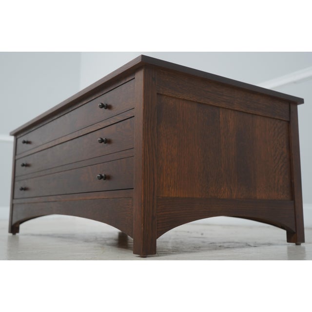 Stickley Harvey Ellis Design Mission Oak Two-Drawer Inlay Cocktail Table For Sale - Image 11 of 17