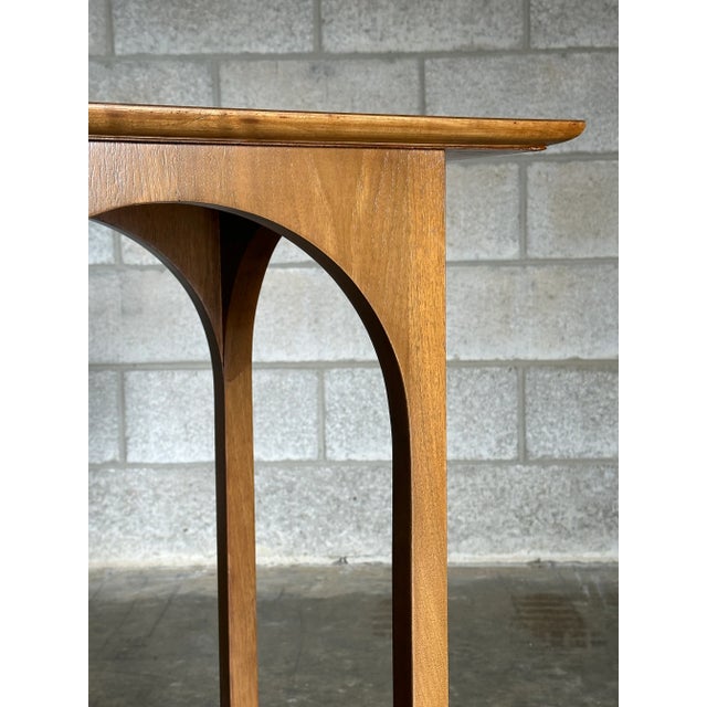 Brown 1950s t.h. Robsjohn-Gibbings Arch Coliseum Console Table for Widdicomb For Sale - Image 8 of 12