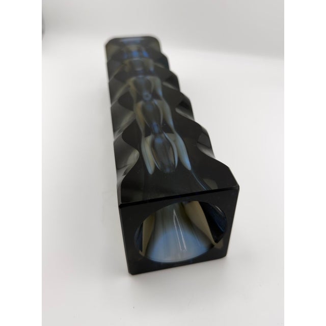 Glass Vintage Optic Glass Vase by Oldrich Lipsky for Exbor, 1960s For Sale - Image 7 of 13