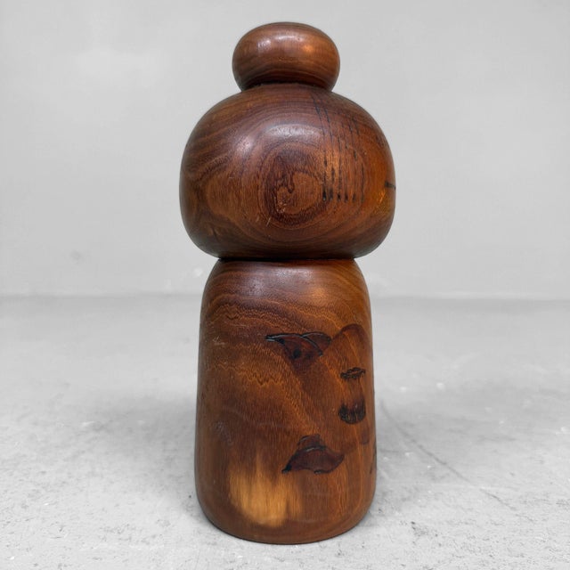Vintage Sōsaku Kokeshi Camellia Girl by Kazuo Takamizawa, Japan, 1970s For Sale - Image 4 of 9