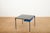 Blue Coffee Table in Black Lacquered Metal Square Tube and Glass Top with Blue Metal Shelf For Sale - Image 8 of 11