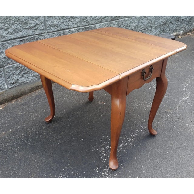 Brown Pennsylvania House Cherry Drop Leaf Penbroke Side Table For Sale - Image 8 of 11