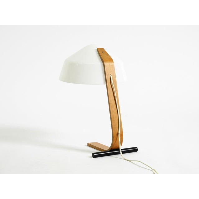 Vintage Space Age Plywood Table Lamp with Plastic Shade from Temde Leuchten, 1960s For Sale - Image 6 of 18