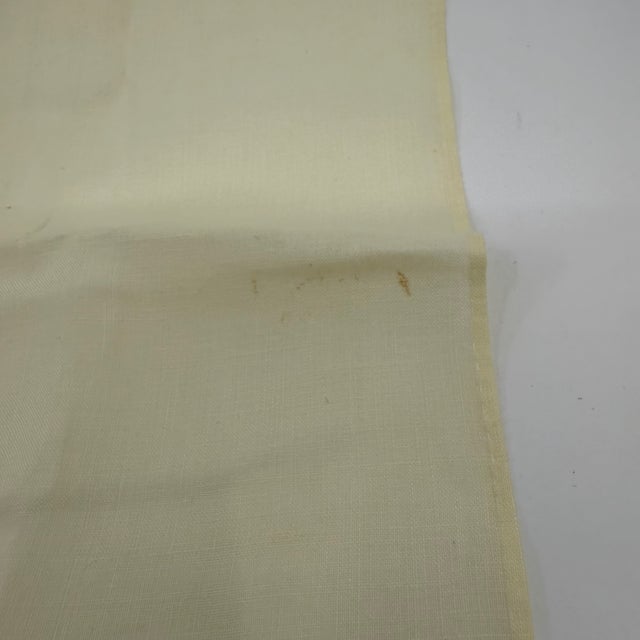 Pair Vintage Embroidered Pale Yellow Madeira Linen & Organza Fingertip Towels For Sale - Image 15 of 15