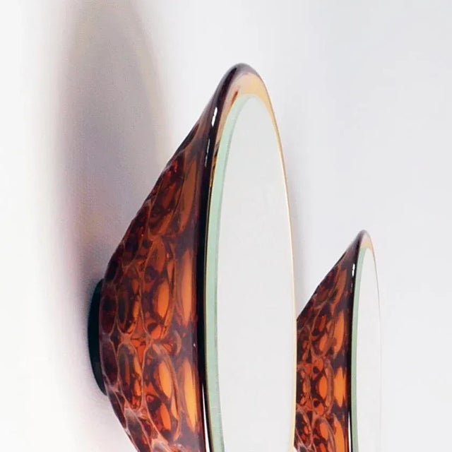 Saturn 155a Amber Wall Mirrors by Andreas Berlin, Set of 3 For Sale - Image 4 of 8