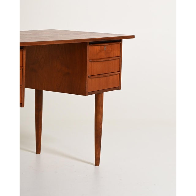 1960s Scandinavian Teak Desk with 6 Drawers, 1960s For Sale - Image 5 of 12