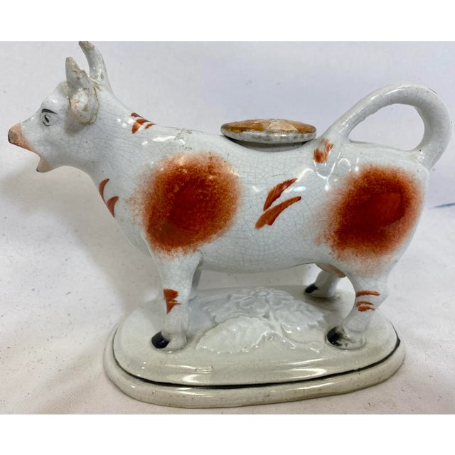 Antique Staffordshire Cow Milk Pitcher / Creamer From England Circa