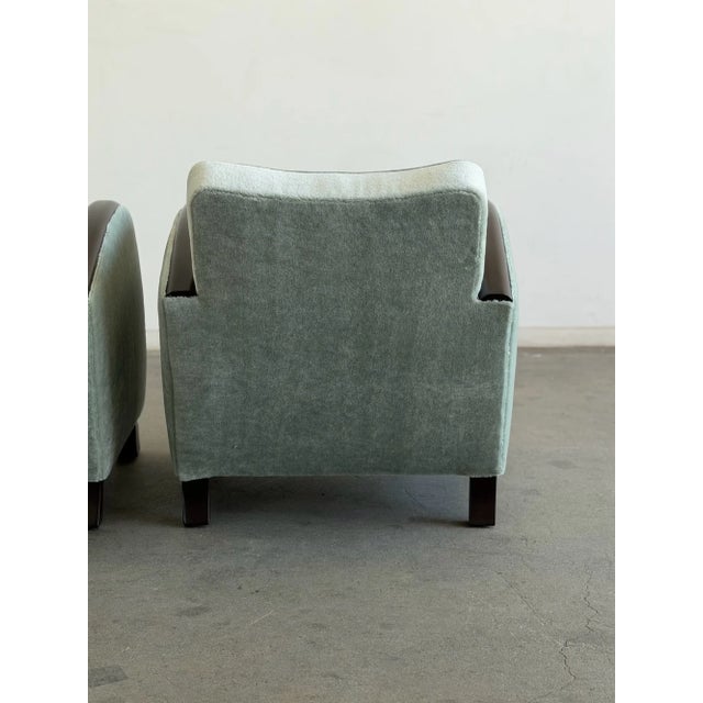1960s Arched Chairs in Mint Blue Mohair For Sale - Image 15 of 15