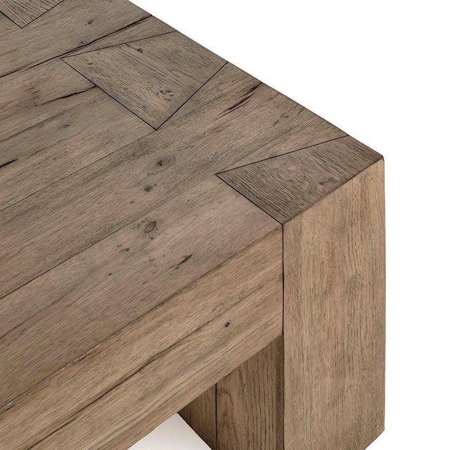 Contemporary Natural Oak Beam Farmhouse Coffee Table For Sale - Image 3 of 6