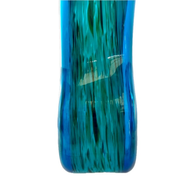 Blue Vintage Green & Blue Abstract Glass Sculpture For Sale - Image 8 of 9