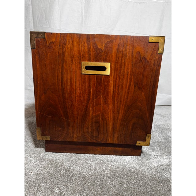 Jack Cartwright Modern Mid-Century Walnut Cabinet With Brass Hardware, Attributed For Sale In Saint Louis - Image 6 of 8