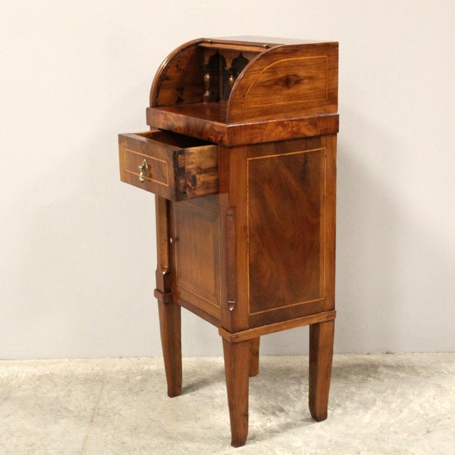 Wood Directoire Walnut Bedside Table, 18th Century For Sale - Image 7 of 15