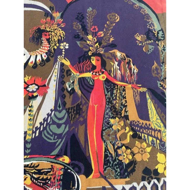 Mid-Century Modern French Tapestry by Mileva for Aubusson, 1940s For Sale - Image 3 of 18