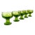 1970s Mid Century Modern Green Textured Coupe Cocktail Glasses - "Green Cabaret" by Tiffin Franciscan - Set of 5 For Sale