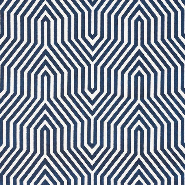 Contemporary Sample - Schumacher X Mary McDonald Vanderbilt Velvet Fabric in Bleu For Sale - Image 3 of 3