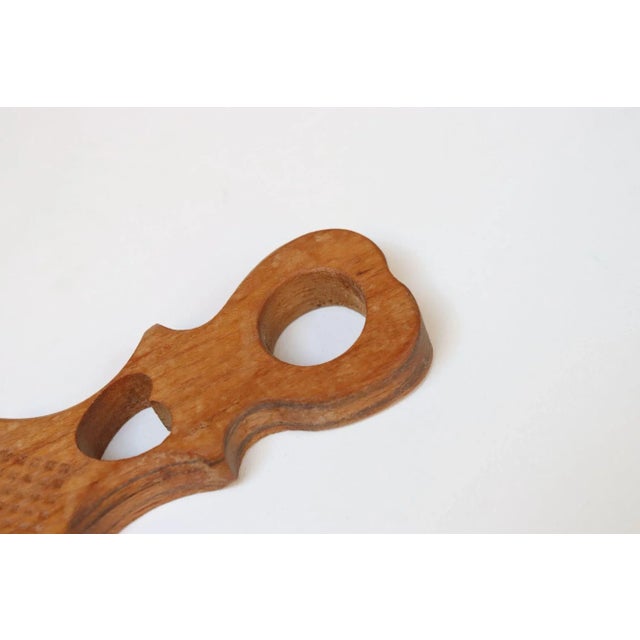 Vintage Rustic Welsh Hand-Carved Wooden Love Spoon For Sale - Image 10 of 11