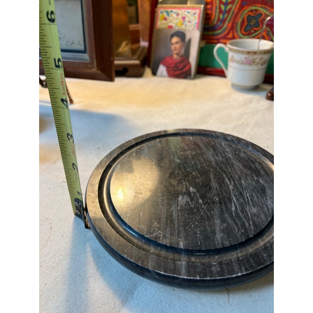 Up for consideration is a beautiful vintage round black marble cheese serving platter. This would be the perfect addition...