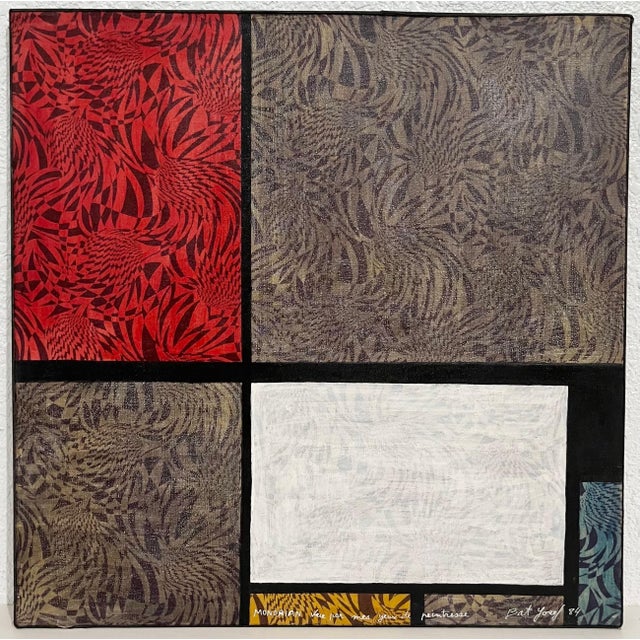 Myriam Bat Yosef, Feminist Surrealist French Abstract Apres Mondrian Oil Painting Myriam Bat Yosef, 1984 For Sale