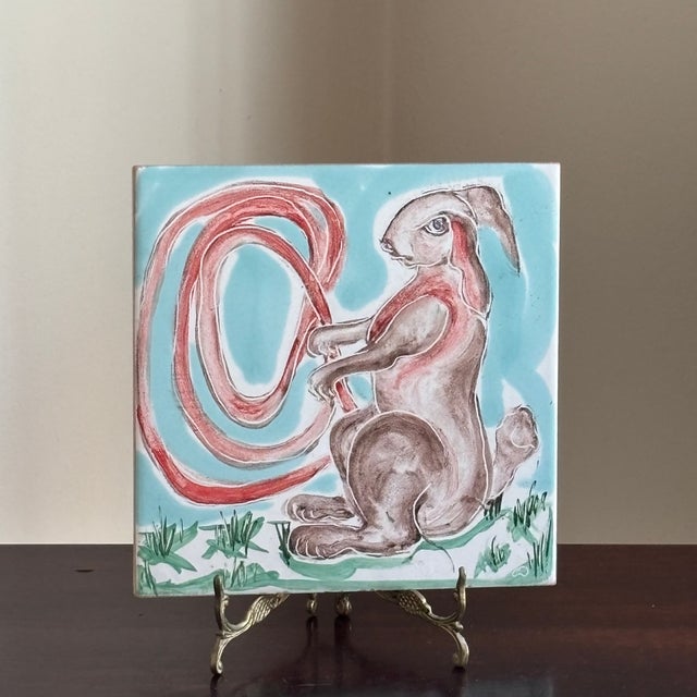 Vintage Hand Painted Italian Decorative Tile For Sale In Baltimore - Image 6 of 16