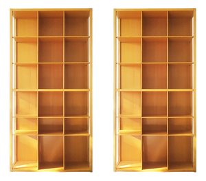 Italian Beech Wood and Metal Bookshelves, 1990s, Set of 2
