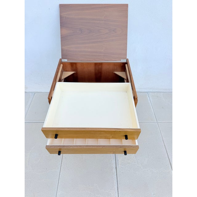 Brown German Sewing Box with Drawers and Basket, 1970s For Sale - Image 8 of 12