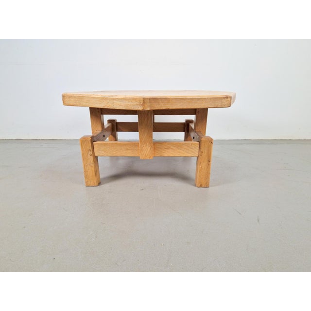 Pierre Chapo Rustic Brutalist Octagonal Oak Coffee Table by Pierre Chapo, 1960s For Sale - Image 4 of 11