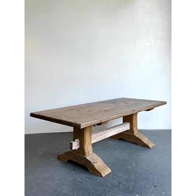 Vintage Rustic Trestle Table For Sale - Image 14 of 14